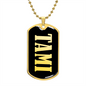 Tami v02 - 18k Gold Finished Luxury Dog Tag Necklace