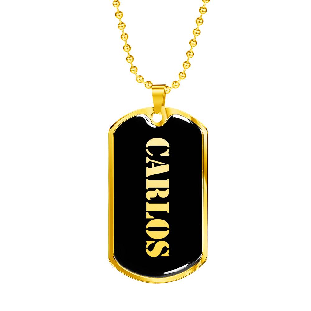 Carlos v2 - 18k Gold Finished Luxury Dog Tag Necklace
