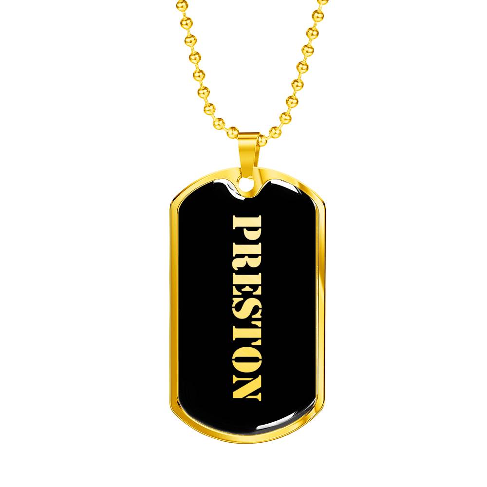 Preston v2 - 18k Gold Finished Luxury Dog Tag Necklace