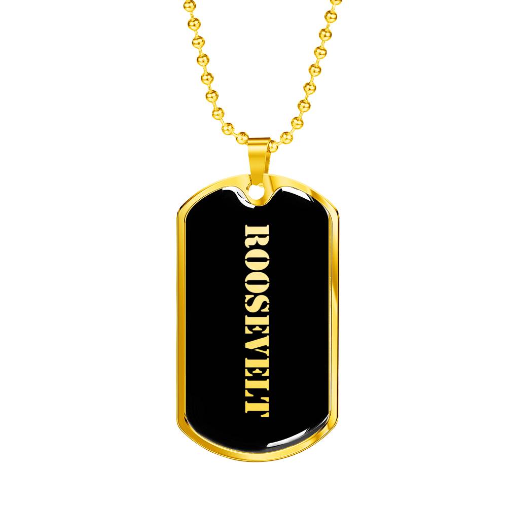 Roosevelt v2 - 18k Gold Finished Luxury Dog Tag Necklace