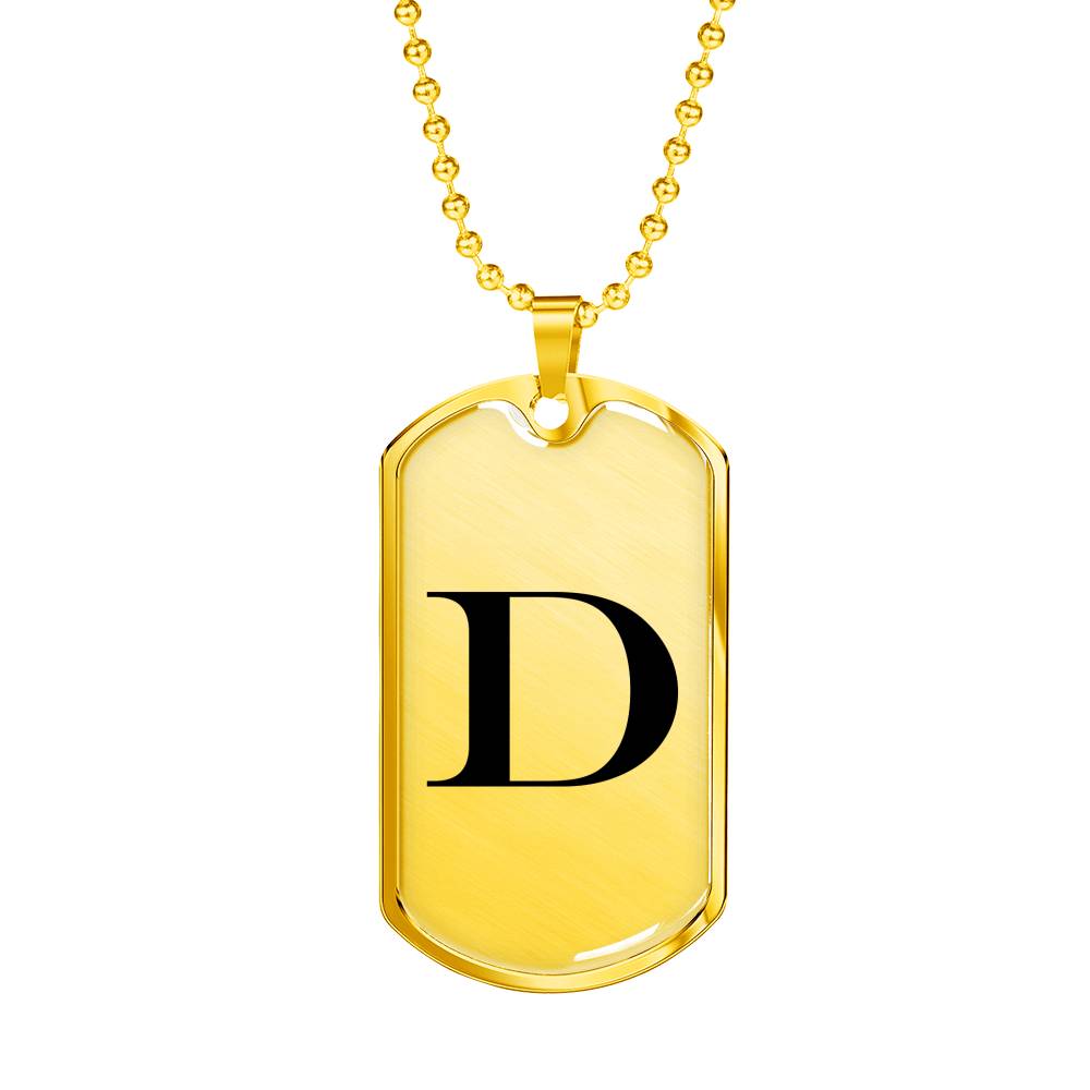 Initial D v1a - 18k Gold Finished Luxury Dog Tag Necklace