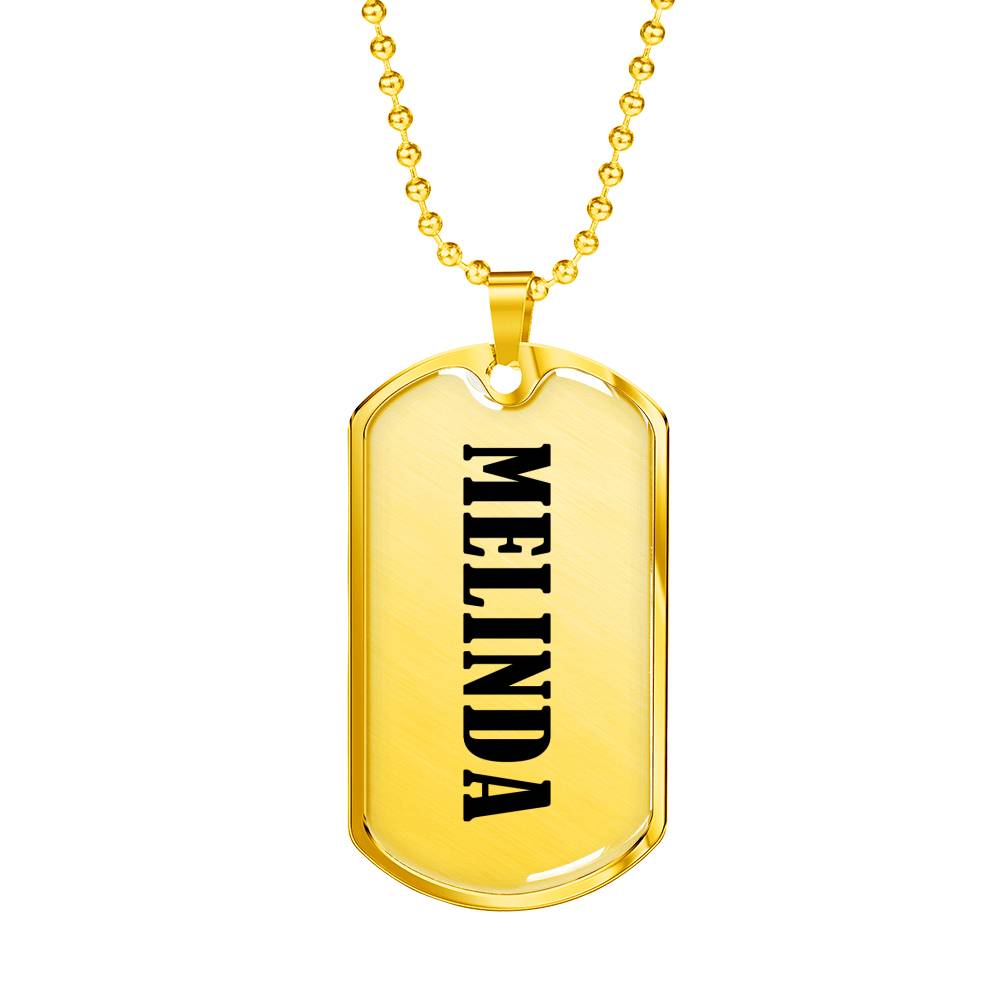 Melinda v01 - 18k Gold Finished Luxury Dog Tag Necklace