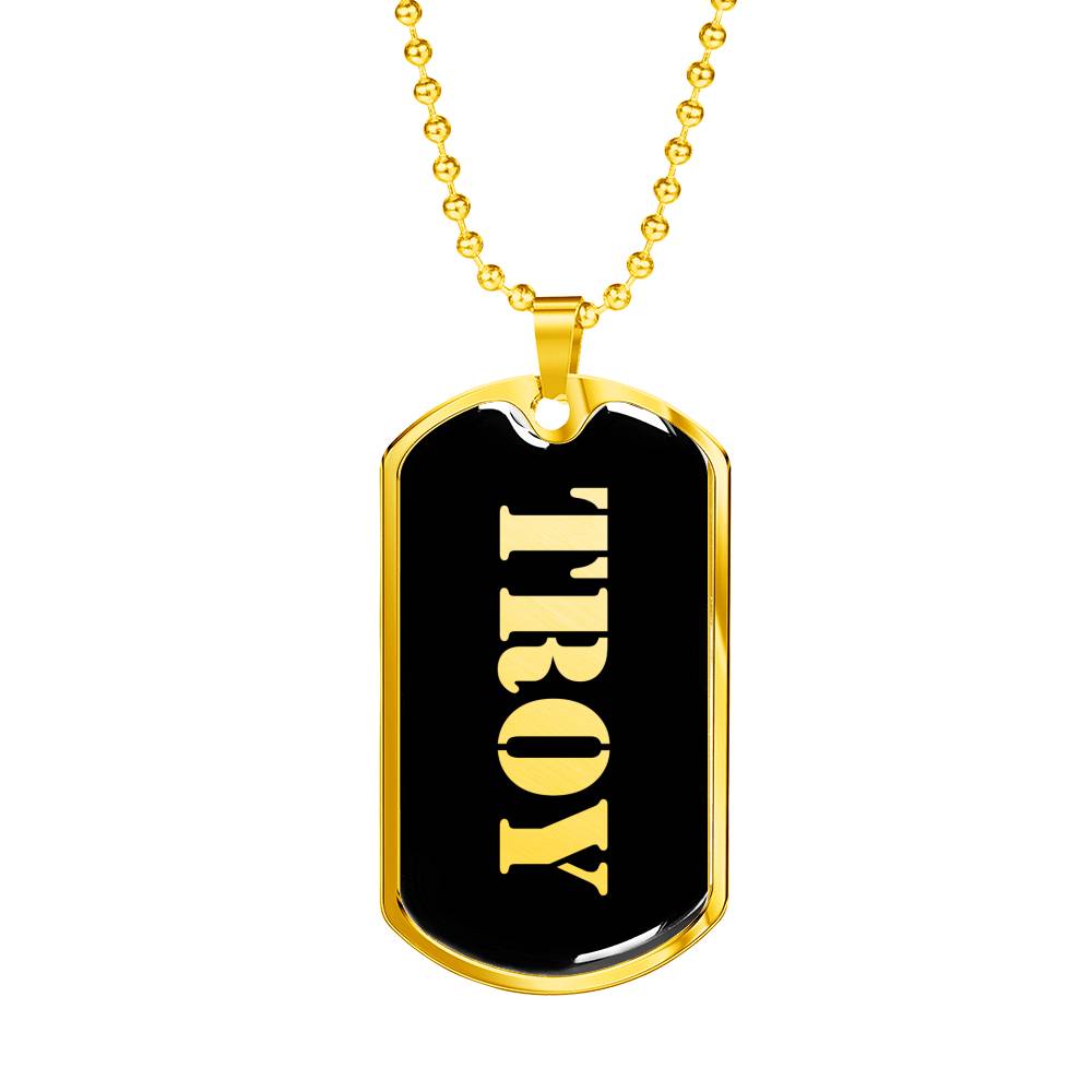 Troy v2 - 18k Gold Finished Luxury Dog Tag Necklace