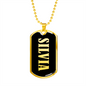 Silvia v02 - 18k Gold Finished Luxury Dog Tag Necklace