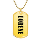 Lorene v01 - 18k Gold Finished Luxury Dog Tag Necklace