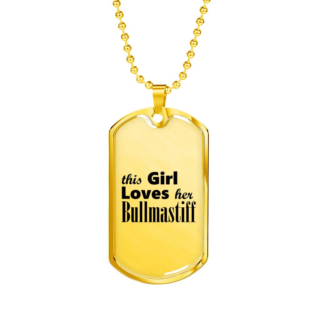 Bullmastiff - 18k Gold Finished Luxury Dog Tag Necklace