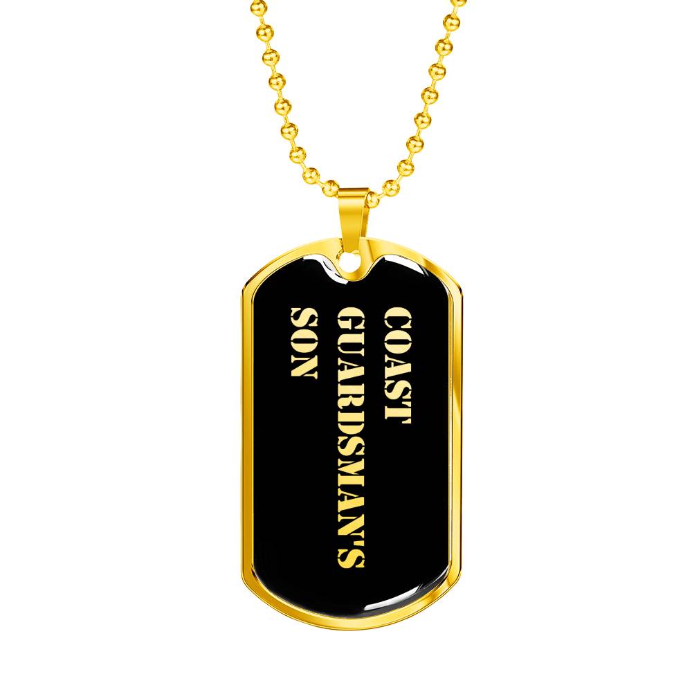 Coast Guardsman's Son v2 - 18k Gold Finished Luxury Dog Tag Necklace