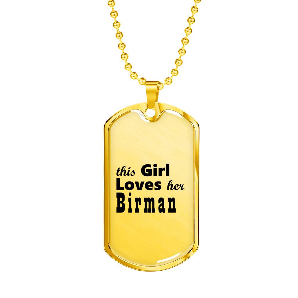 Birman - 18k Gold Finished Luxury Dog Tag Necklace