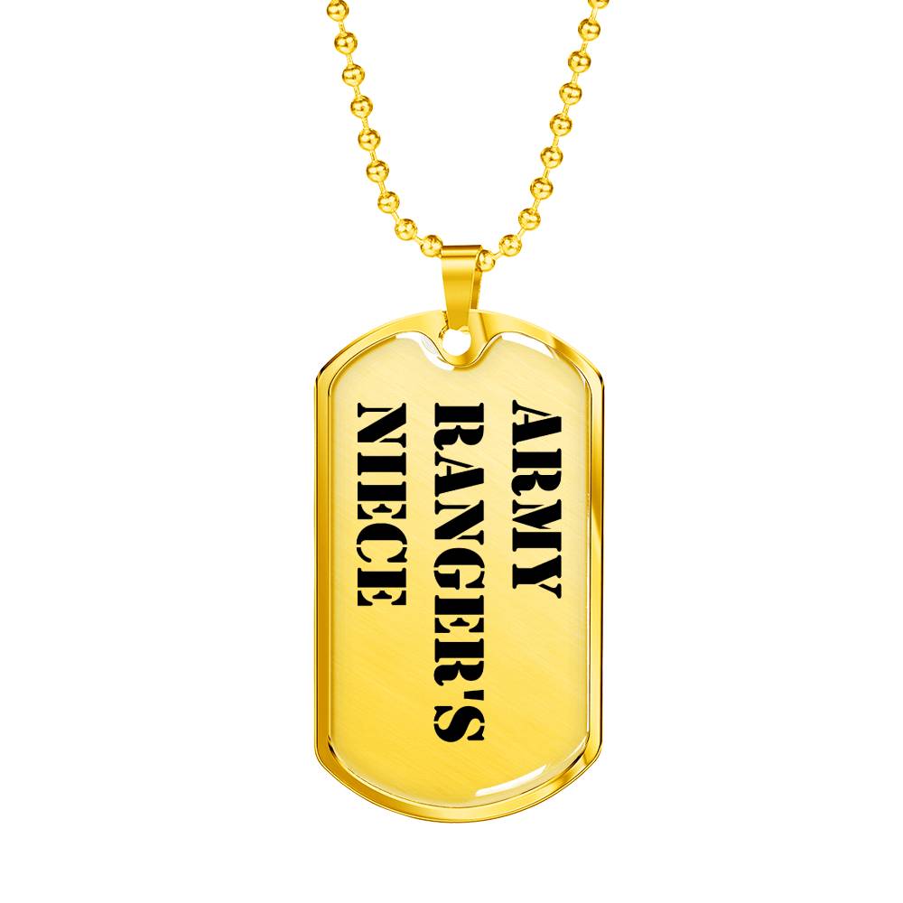 Army Ranger's Niece - 18k Gold Finished Luxury Dog Tag Necklace
