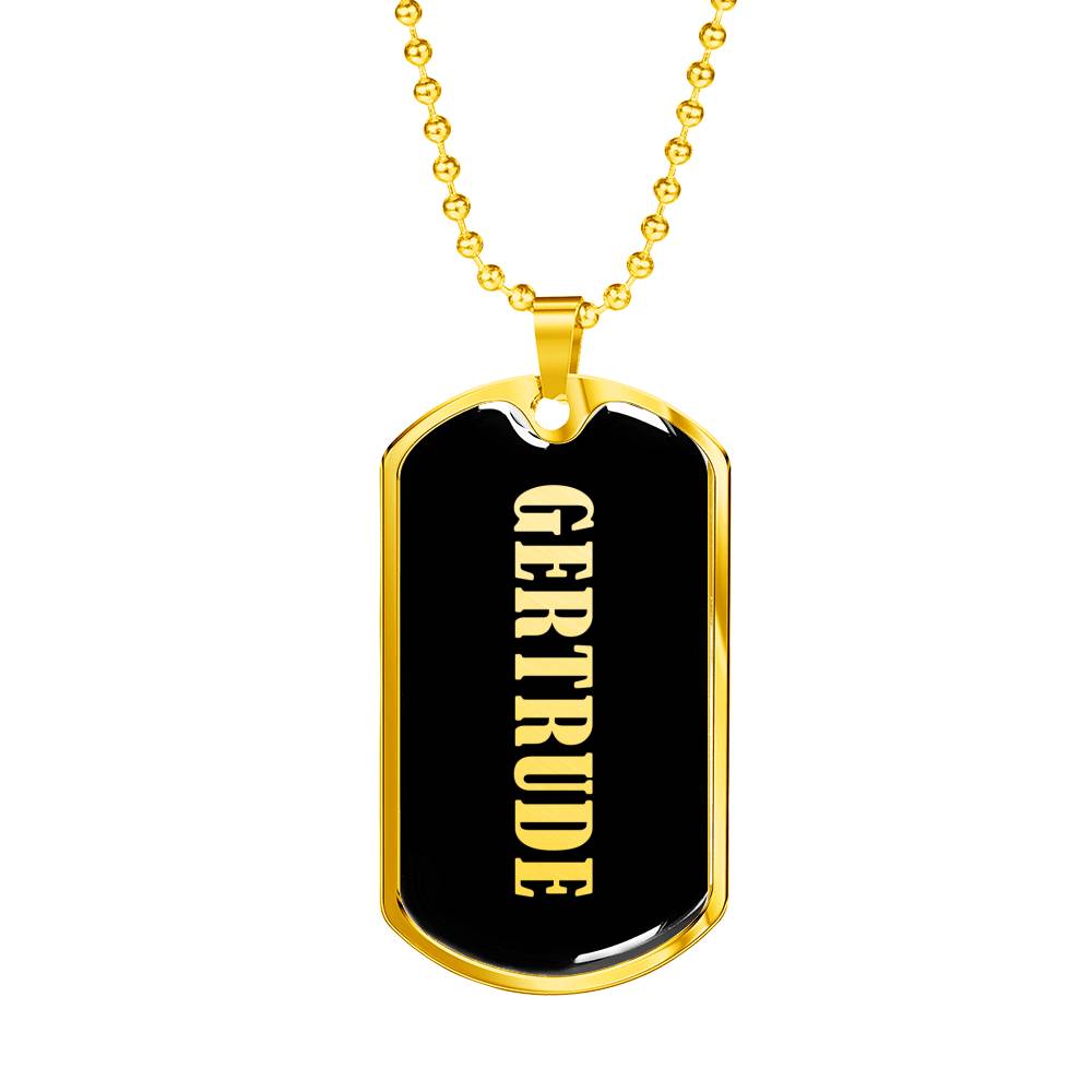 Gertrude v02 - 18k Gold Finished Luxury Dog Tag Necklace