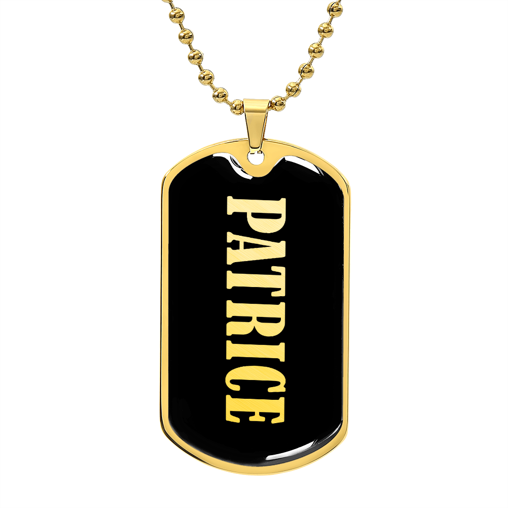 Patrice v02 - 18k Gold Finished Luxury Dog Tag Necklace
