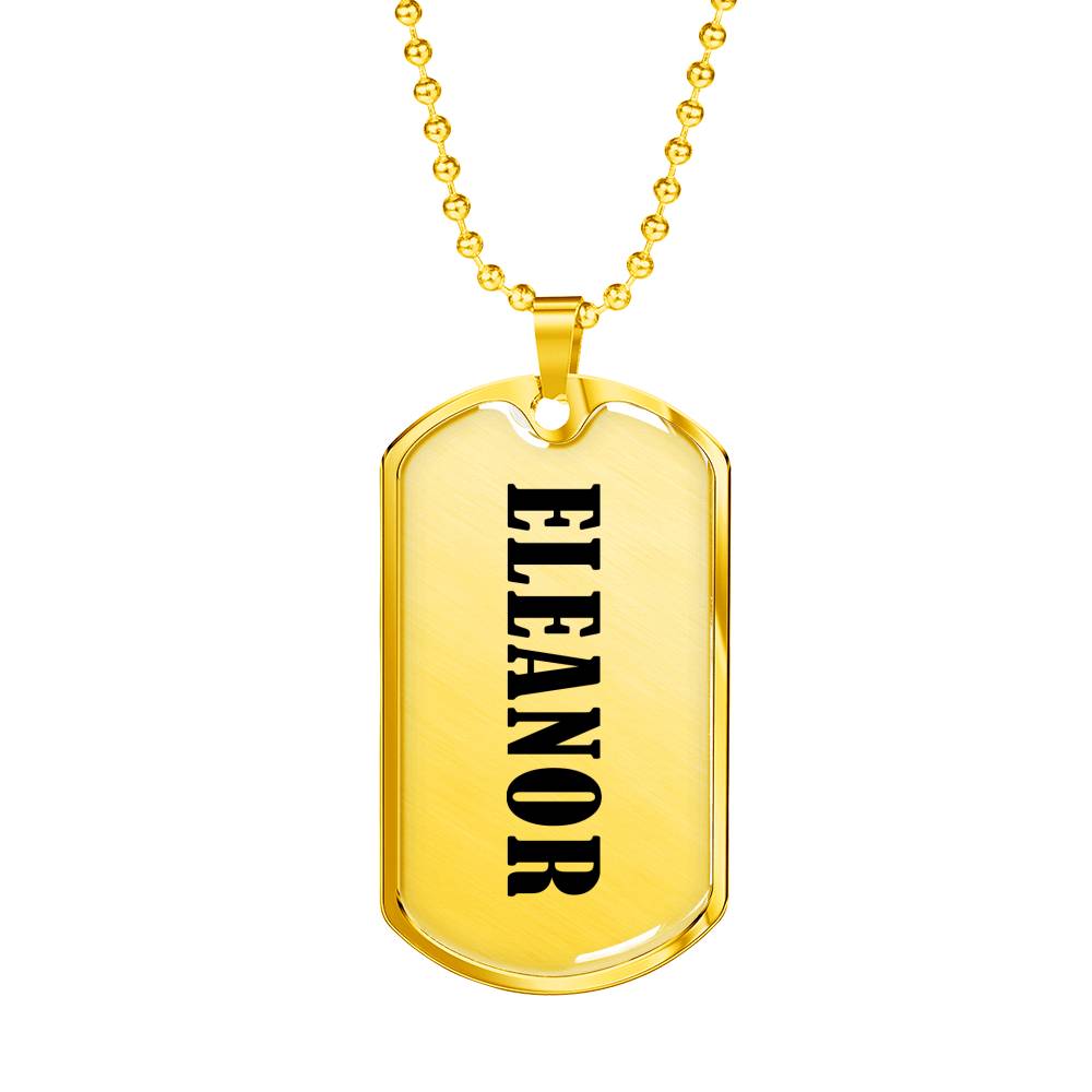 Eleanor v01 - 18k Gold Finished Luxury Dog Tag Necklace