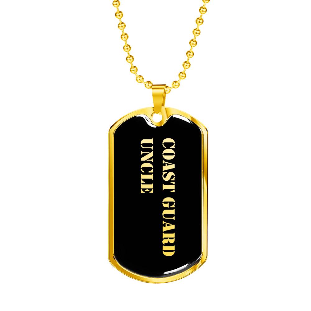 Coast Guard Uncle v2 - 18k Gold Finished Luxury Dog Tag Necklace
