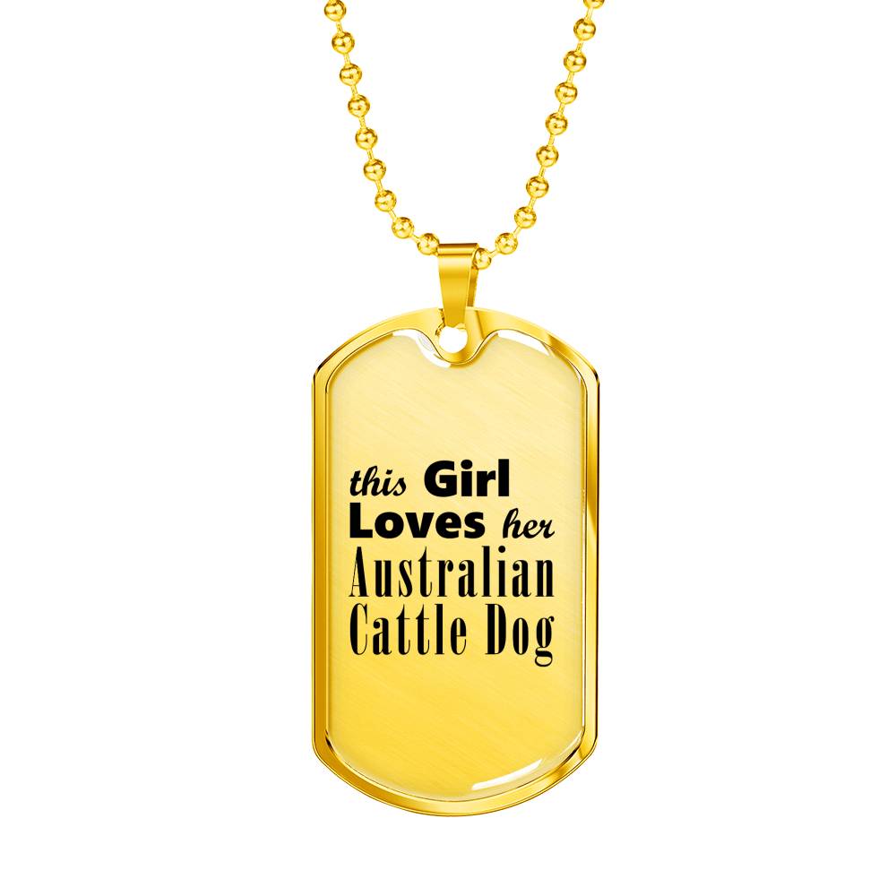 Australian Cattle Dog - 18k Gold Finished Luxury Dog Tag Necklace