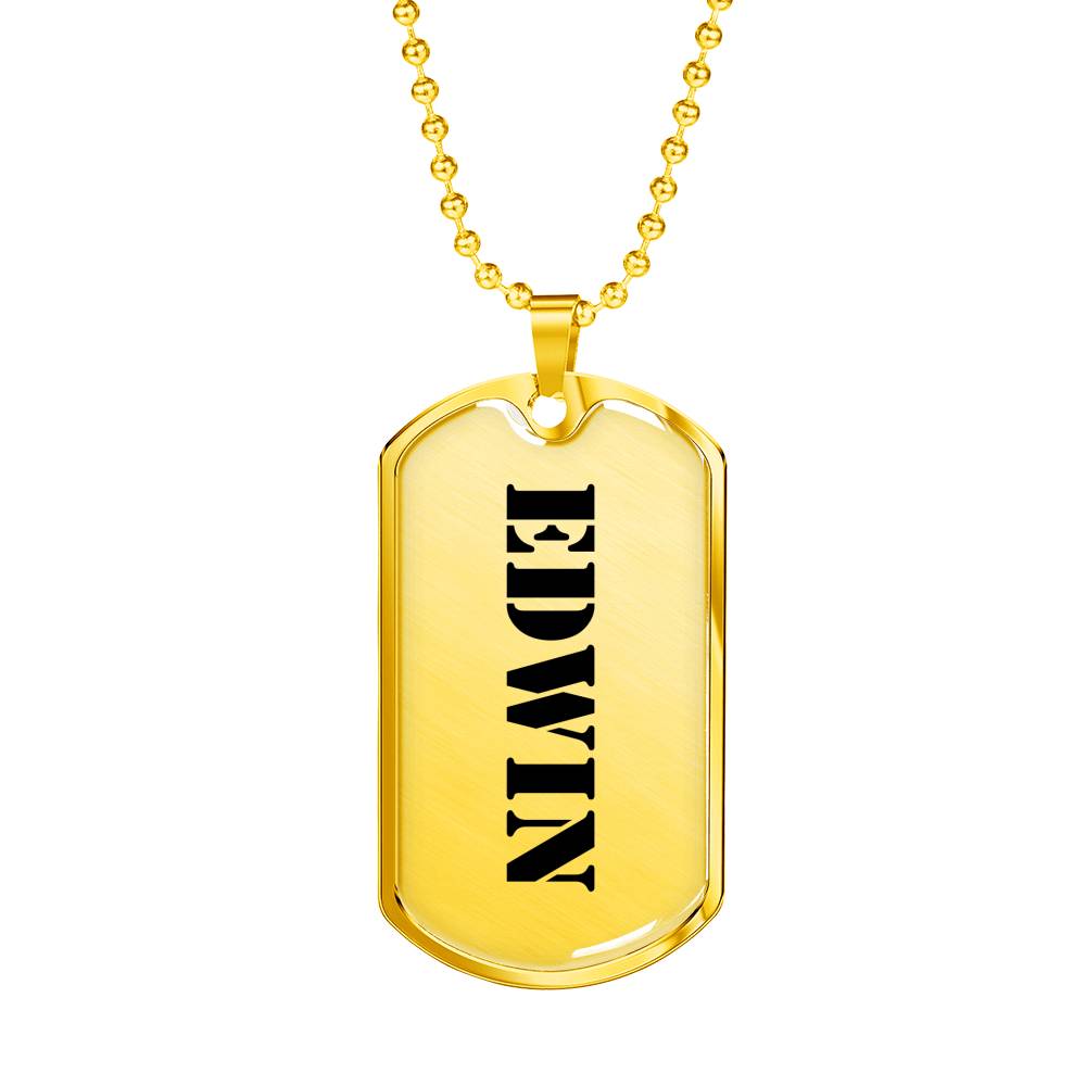 Edwin - 18k Gold Finished Luxury Dog Tag Necklace