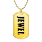 Jewel v01 - 18k Gold Finished Luxury Dog Tag Necklace