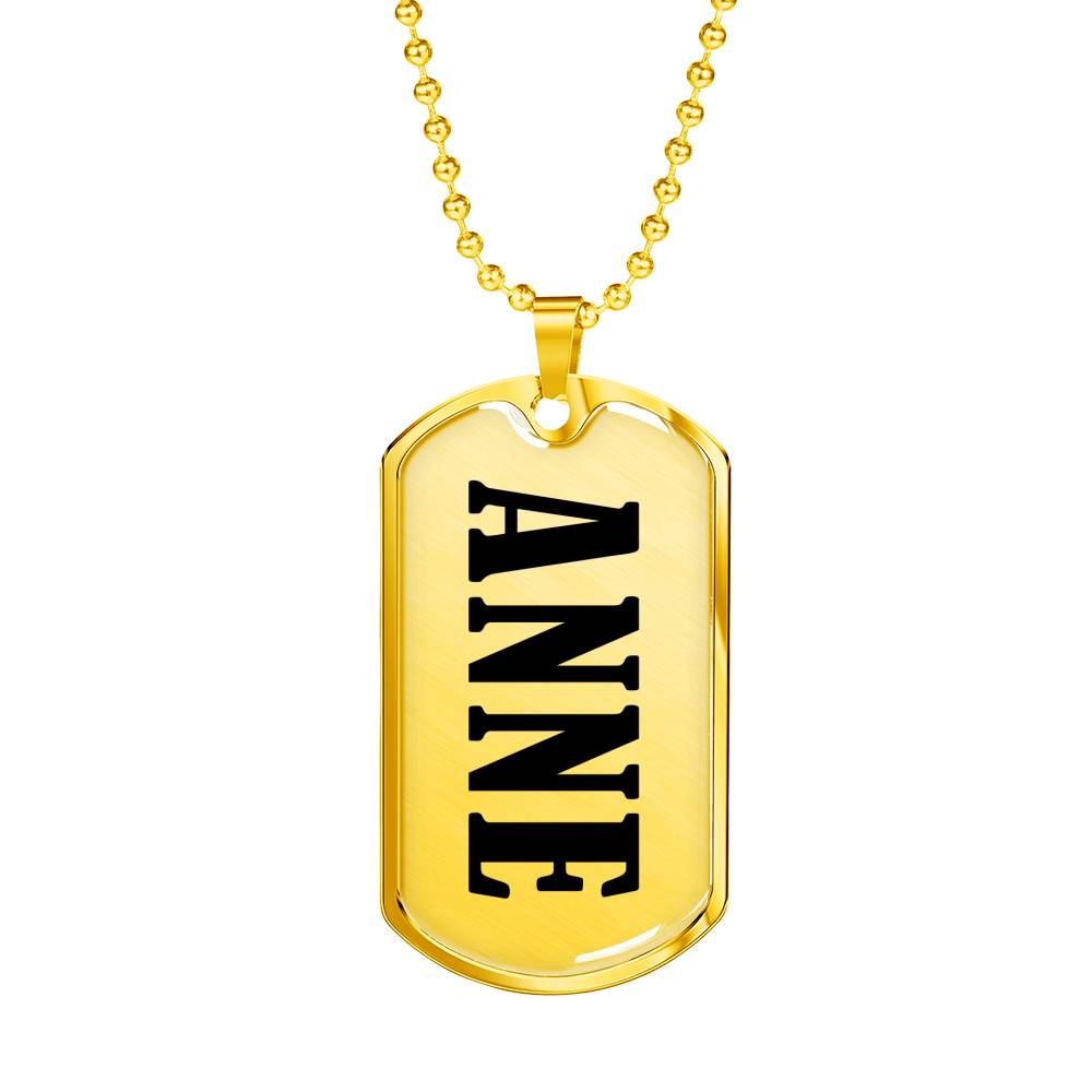 Anne v01 - 18k Gold Finished Luxury Dog Tag Necklace