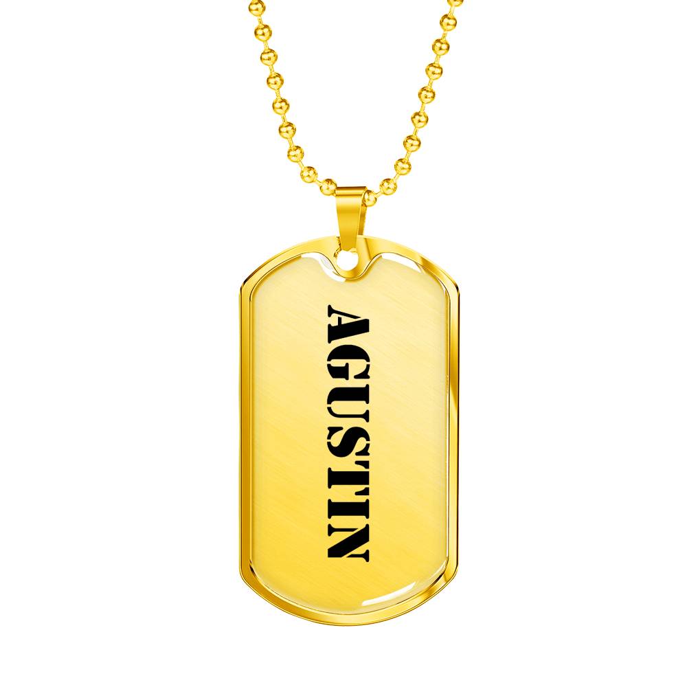 Agustin - 18k Gold Finished Luxury Dog Tag Necklace