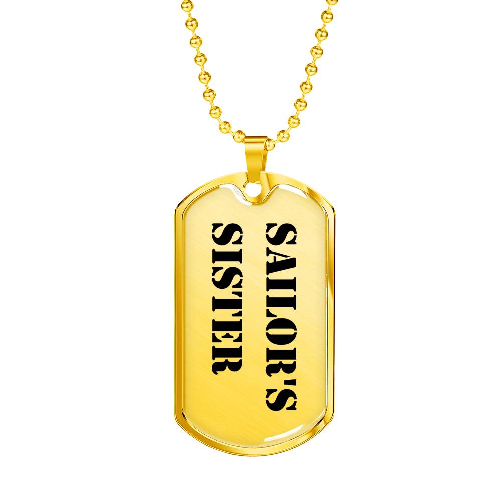 Sailor's Sister - 18k Gold Finished Luxury Dog Tag Necklace