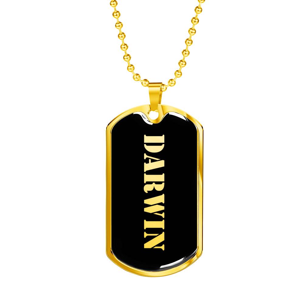 Darwin v2 - 18k Gold Finished Luxury Dog Tag Necklace