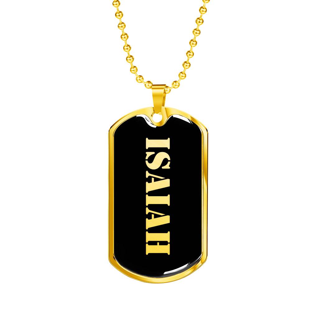 Isaiah v2 - 18k Gold Finished Luxury Dog Tag Necklace