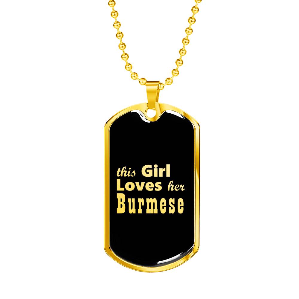Burmese v2 - 18k Gold Finished Luxury Dog Tag Necklace