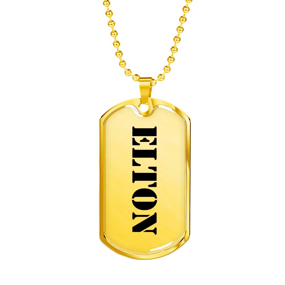 Elton - 18k Gold Finished Luxury Dog Tag Necklace