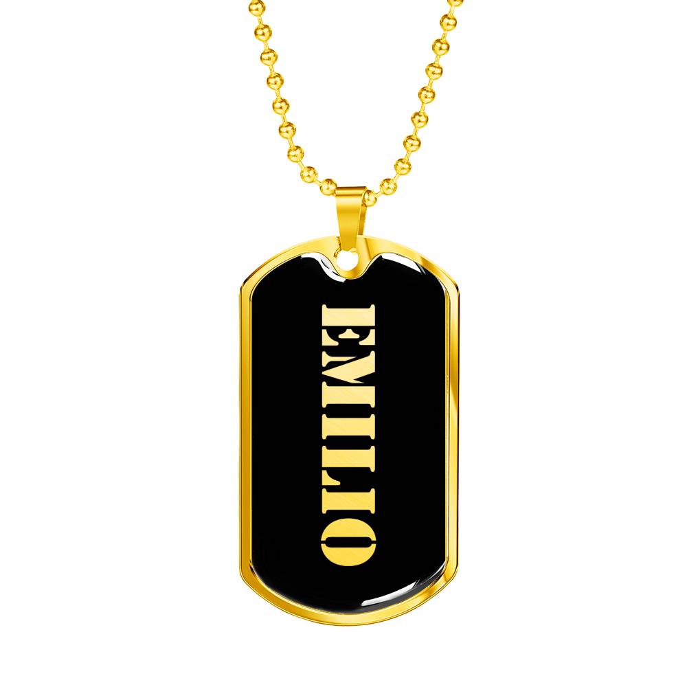 Emilio v2 - 18k Gold Finished Luxury Dog Tag Necklace