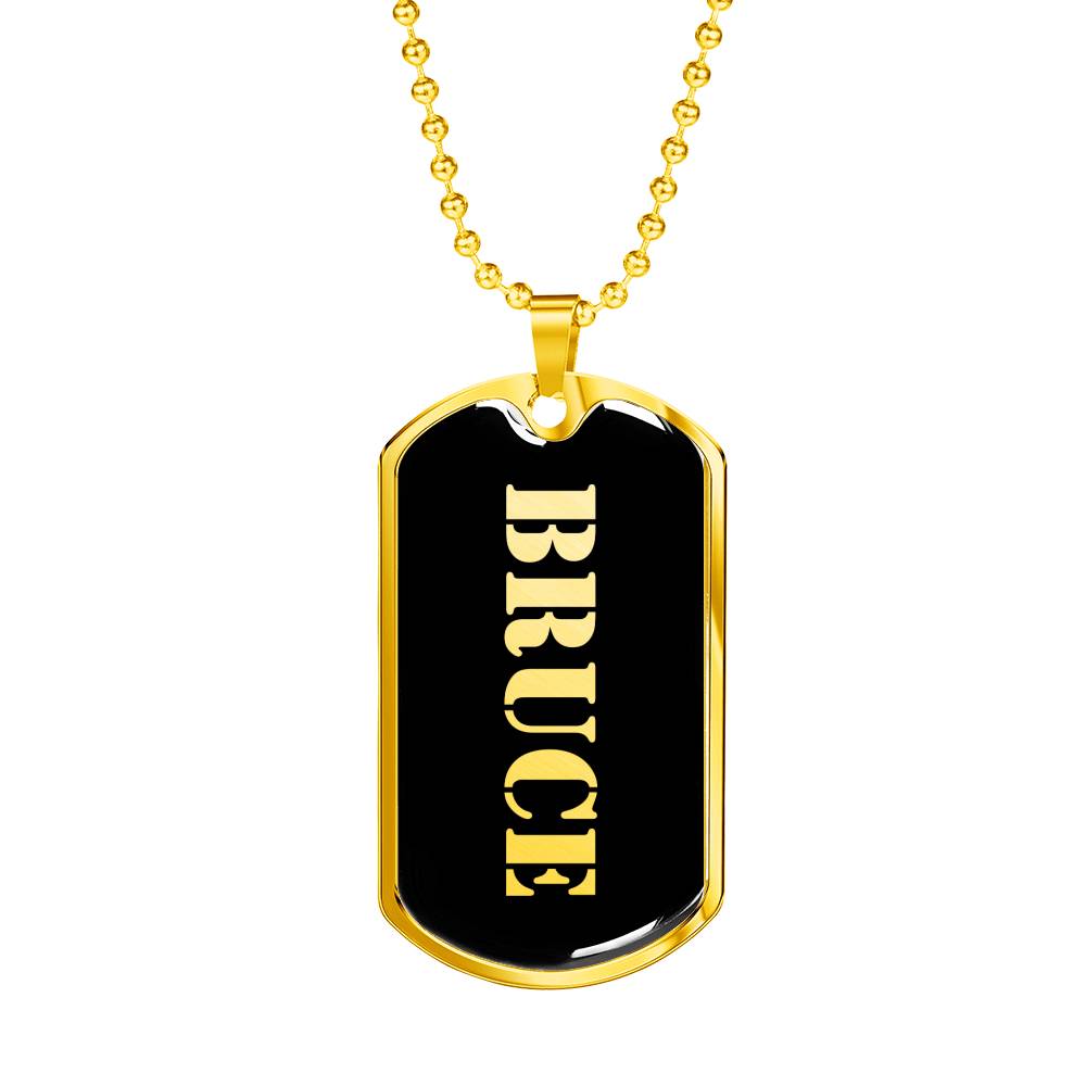 Bruce v2 - 18k Gold Finished Luxury Dog Tag Necklace