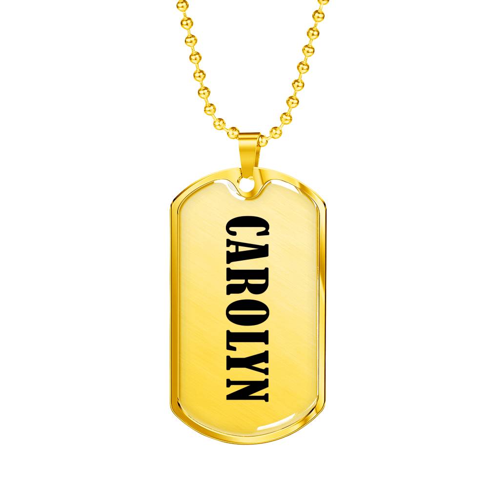 Carolyn v01 - 18k Gold Finished Luxury Dog Tag Necklace