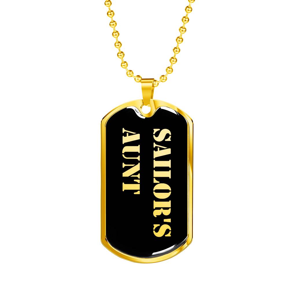 Sailor's Aunt v2 - 18k Gold Finished Luxury Dog Tag Necklace