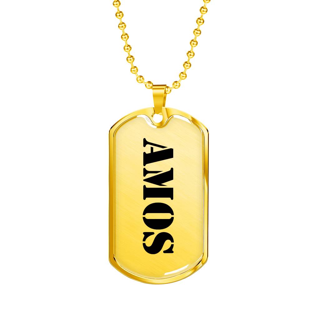 Amos - 18k Gold Finished Luxury Dog Tag Necklace