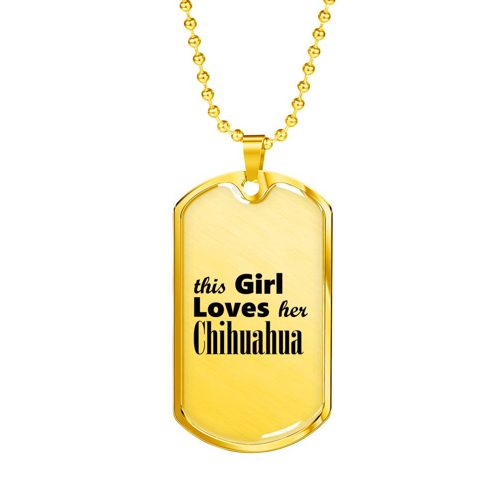 Chihuahua - 18k Gold Finished Luxury Dog Tag Necklace
