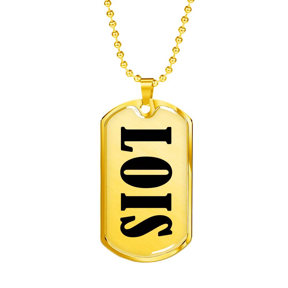 Lois v01 - 18k Gold Finished Luxury Dog Tag Necklace