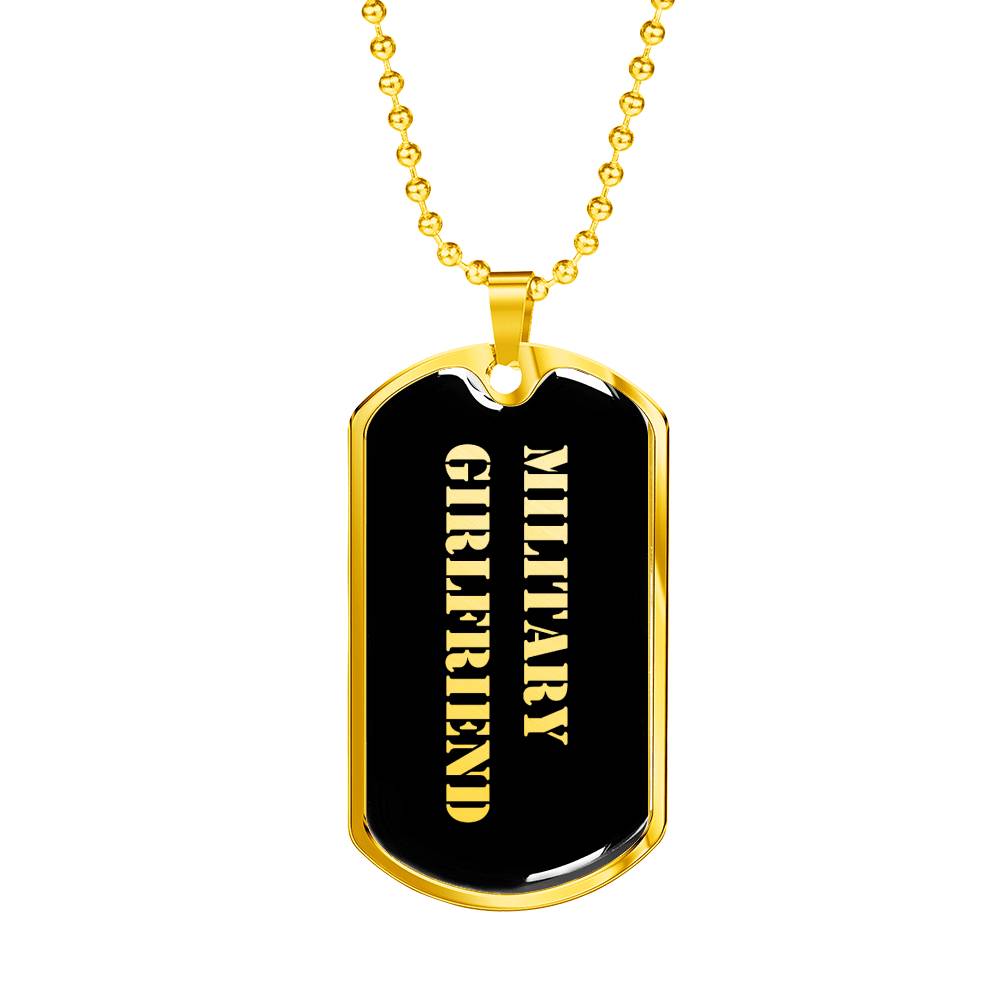 Military Girlfriend v2 - 18k Gold Finished Luxury Dog Tag Necklace