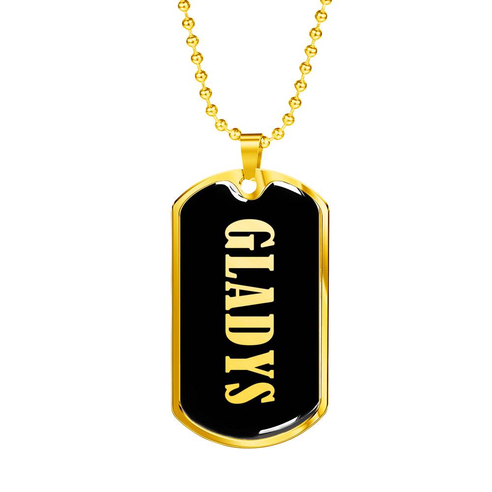 Gladys v02 - 18k Gold Finished Luxury Dog Tag Necklace