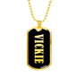 Vickie v02 - 18k Gold Finished Luxury Dog Tag Necklace