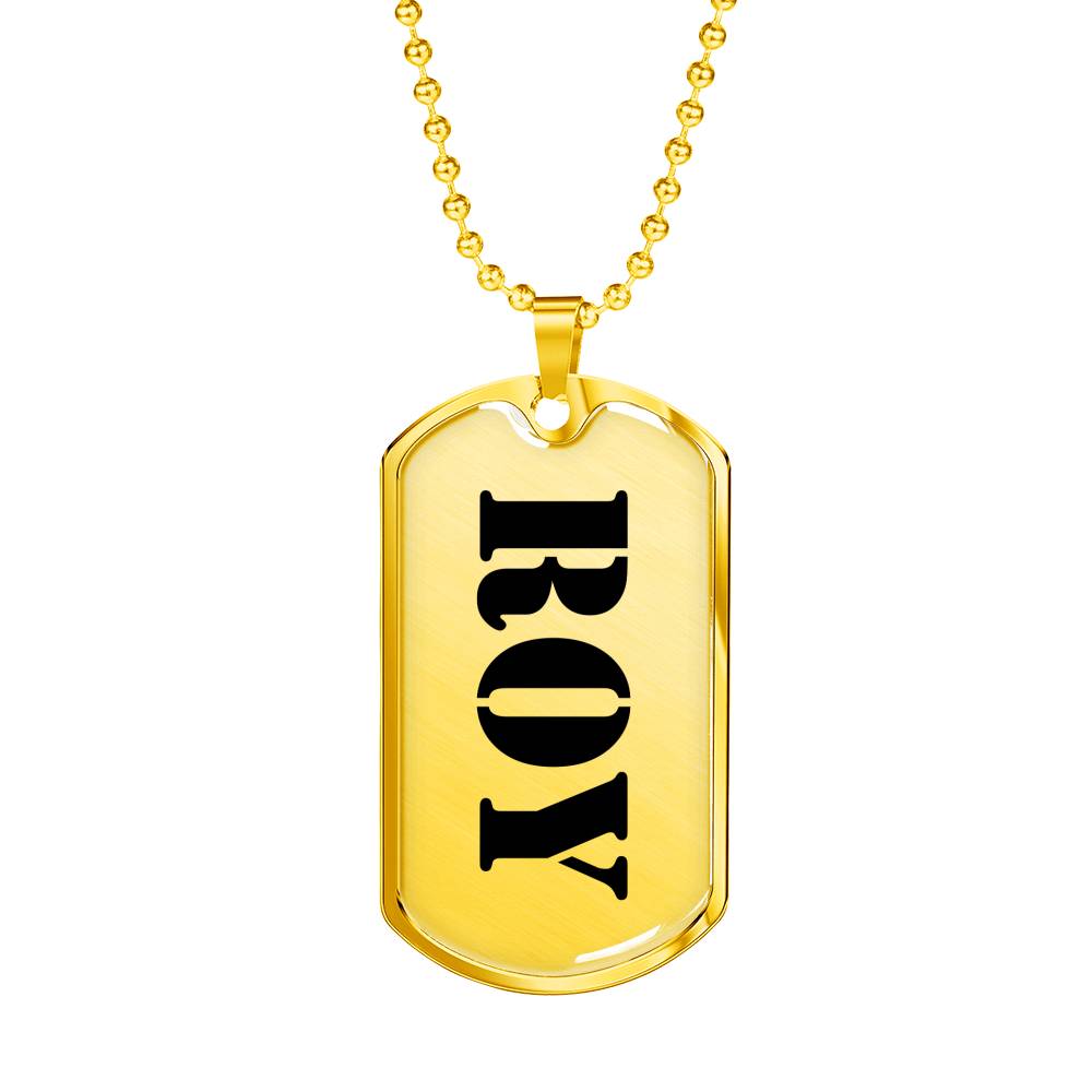 Roy - 18k Gold Finished Luxury Dog Tag Necklace