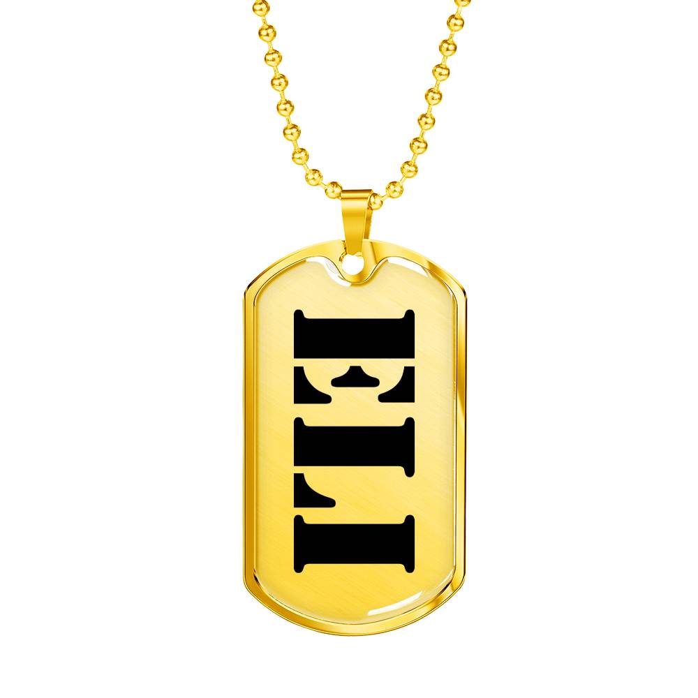 Eli - 18k Gold Finished Luxury Dog Tag Necklace