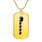 Mama Elephant With 4 Calves - 18k Gold Finished Luxury Dog Tag Necklace
