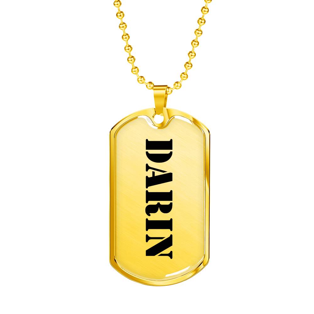 Darin - 18k Gold Finished Luxury Dog Tag Necklace