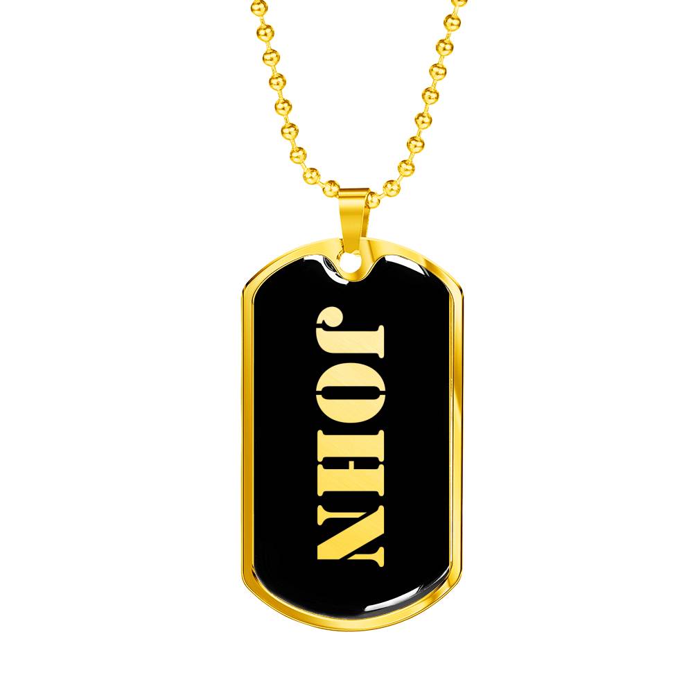 John v1 - 18k Gold Finished Luxury Dog Tag Necklace