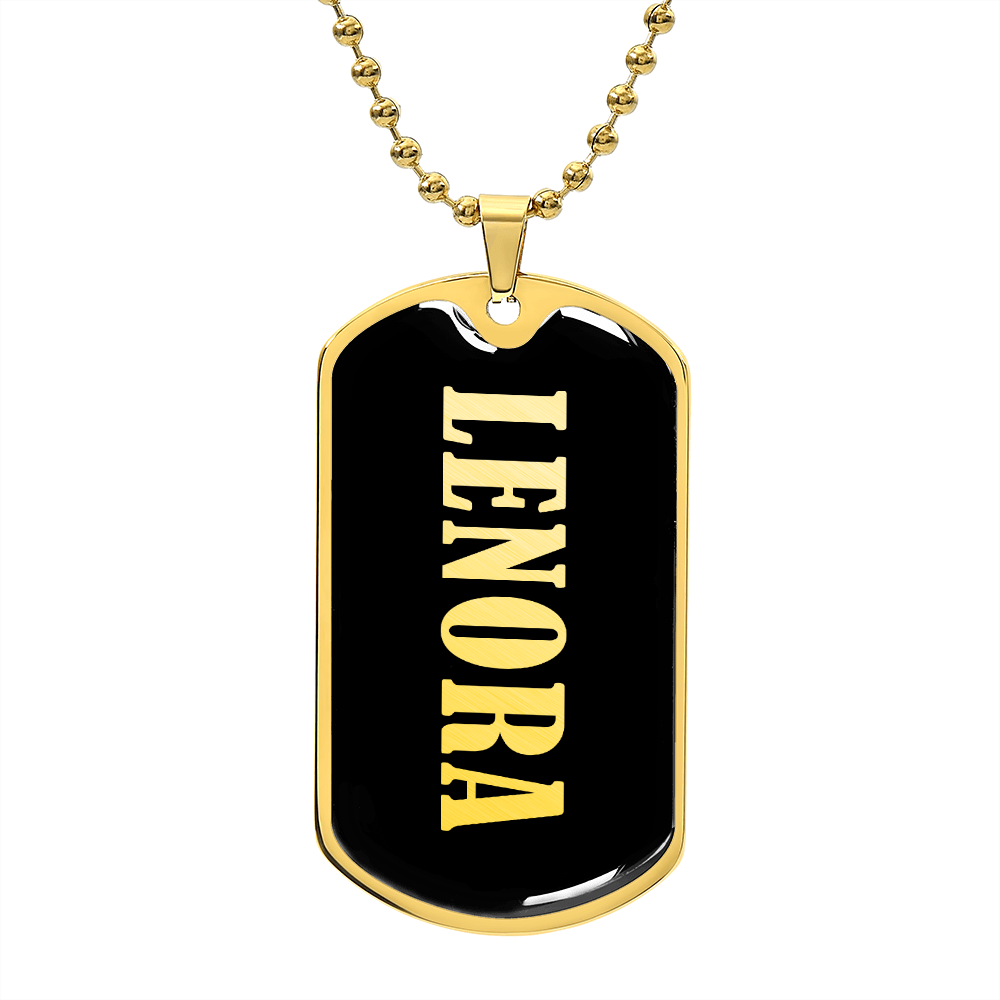 Lenora v02 - 18k Gold Finished Luxury Dog Tag Necklace