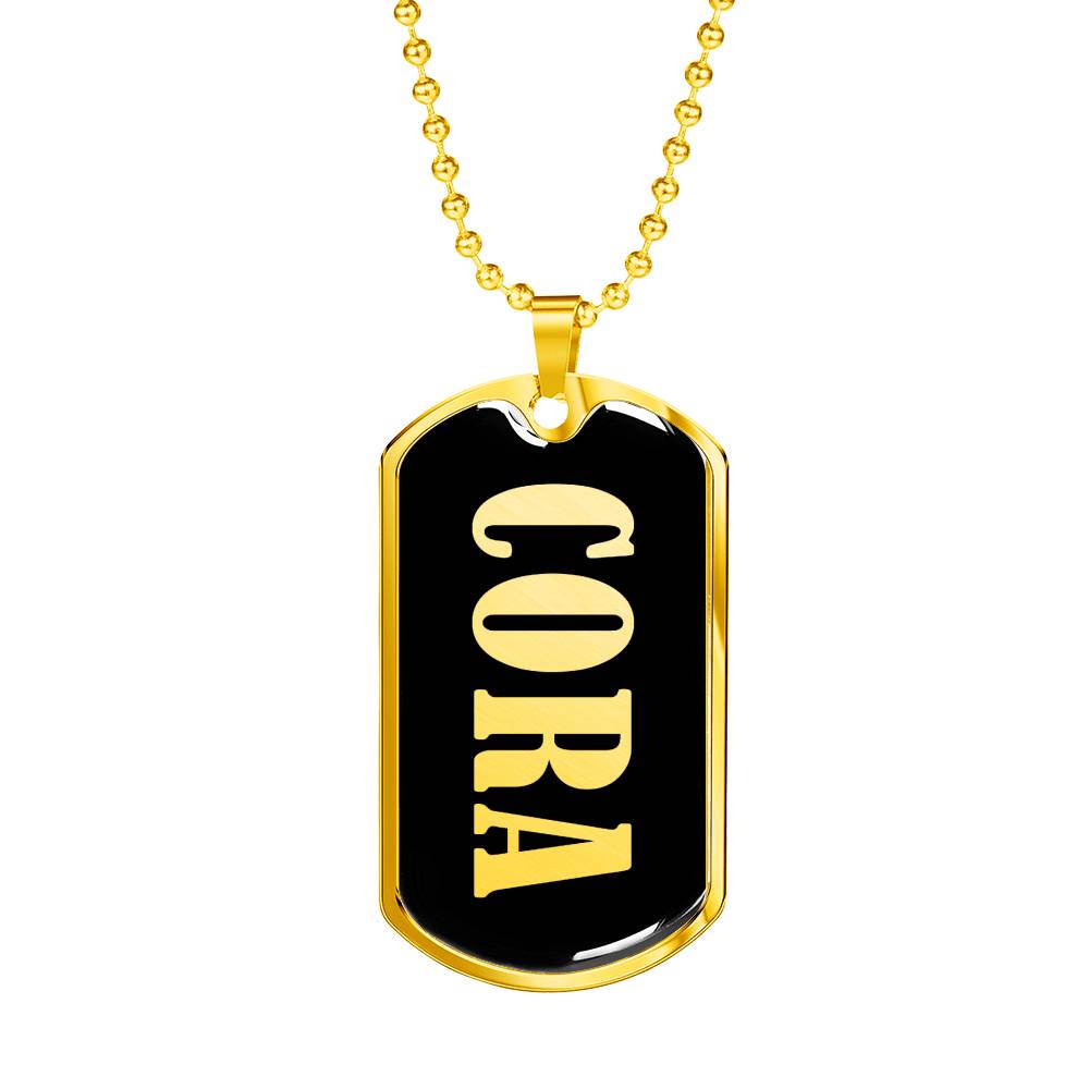 Cora v02 - 18k Gold Finished Luxury Dog Tag Necklace