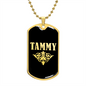 Tammy v02a - 18k Gold Finished Luxury Dog Tag Necklace
