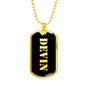 Devin v2 - 18k Gold Finished Luxury Dog Tag Necklace