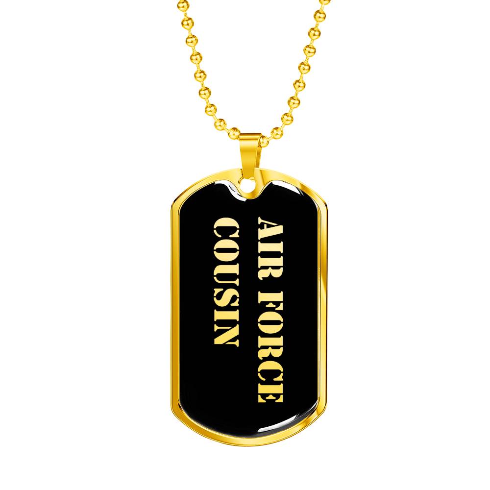 Air Force Cousin v2 - 18k Gold Finished Luxury Dog Tag Necklace