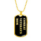 Combat Veteran's Mom v2 - 18k Gold Finished Luxury Dog Tag Necklace