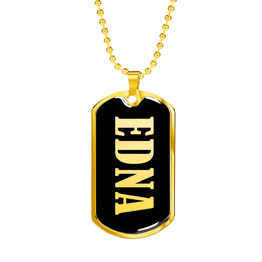 Edna v02 - 18k Gold Finished Luxury Dog Tag Necklace