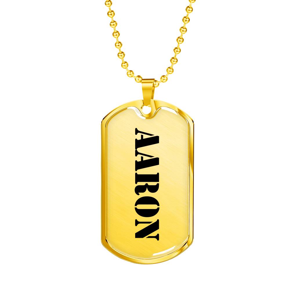 Aaron - 18k Gold Finished Luxury Dog Tag Necklace